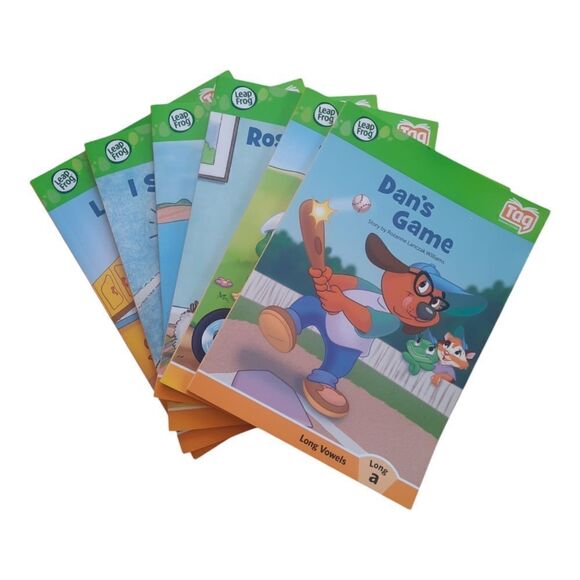 LeapFrog Leap Frog Tag Books Lof of 6 I Spy in the Sky The Bike Race Long Vowels - Picture 1 of 2
